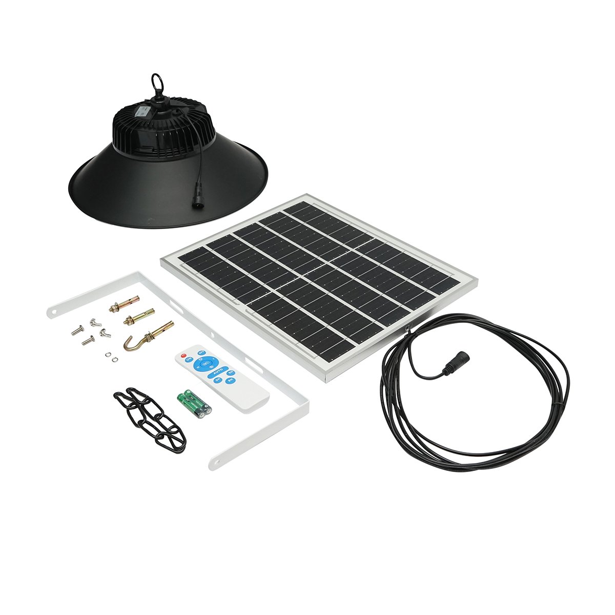 Lampa LED 100W, 6500K cu panou solar policristalin 16W, baterie LifePO4 3.2V/15Ah si telecomanda IP65 Breckner Germany